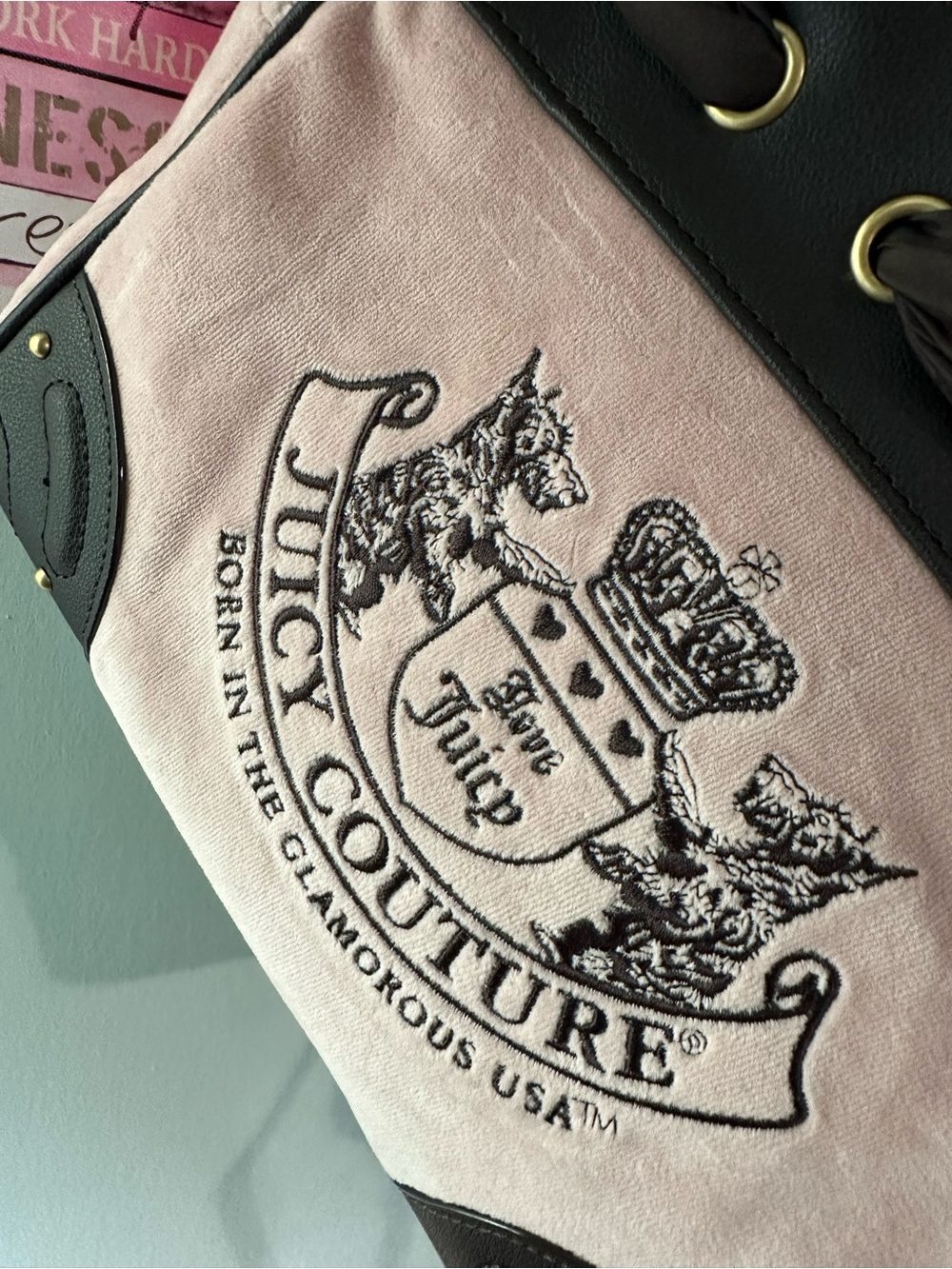 Juicy Couture Pink and Brown Logo Shoulder Bag with Heart Charm - Picture 11 of 12